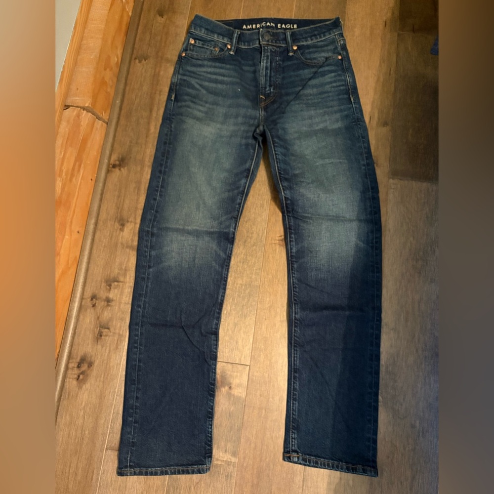 American Eagle Outfitters Men's Original Straight Jeans - Blue Wash